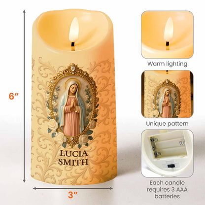 Illuminate Your Space With Elegance And Devotion, Religious Iconography - Personalized Custom LED Candle - FTH055_LECA