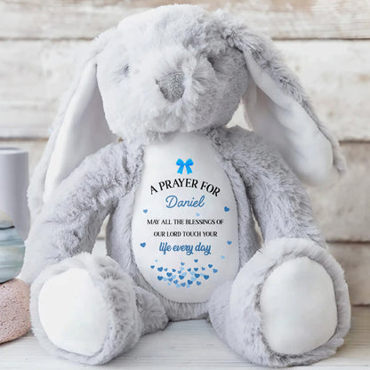 A Prayer for [Name], Blessings Every Day - Personalized Stuffed Bunny - FTH098_BUN