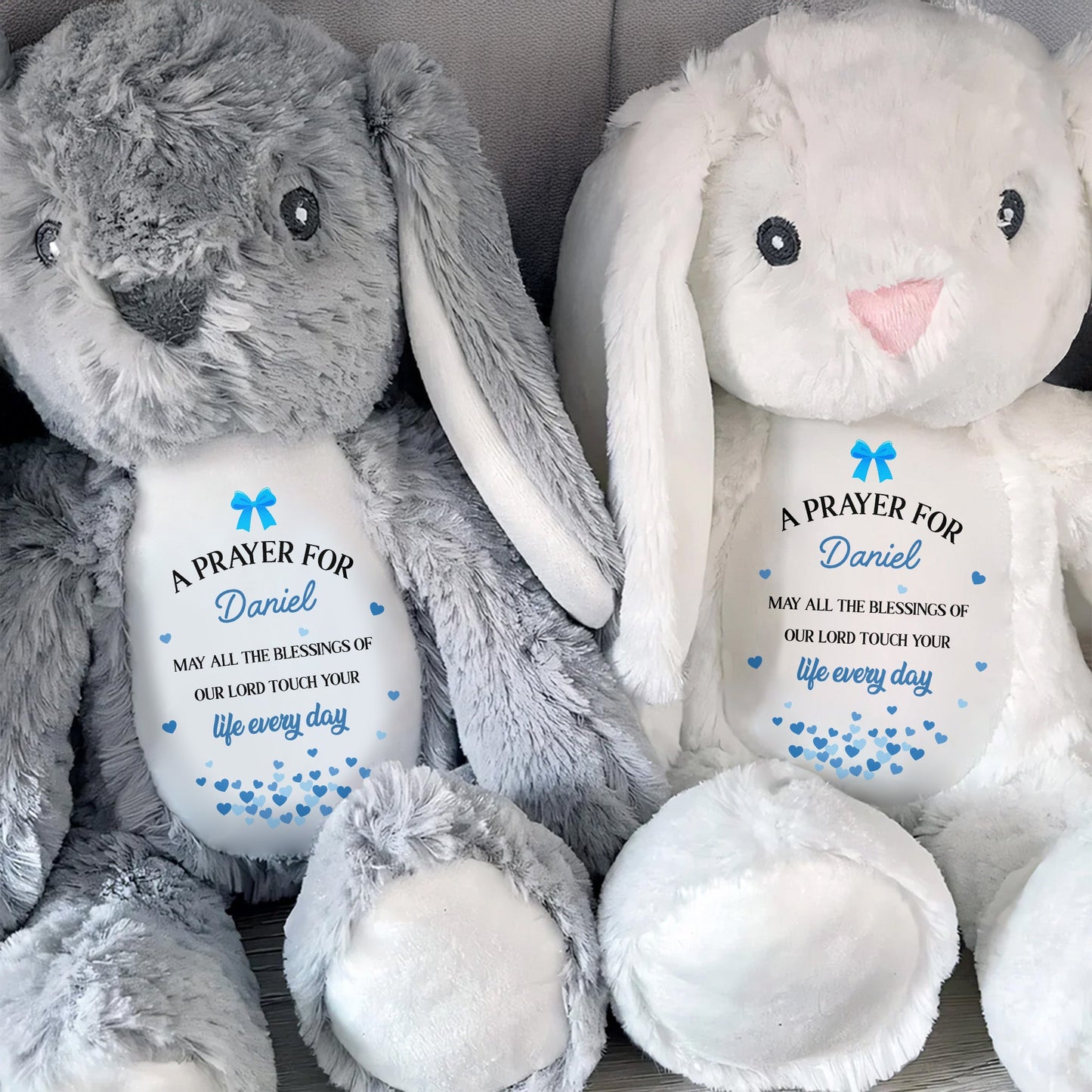 A Prayer for [Name], Blessings Every Day - Personalized Stuffed Bunny - FTH098_BUN