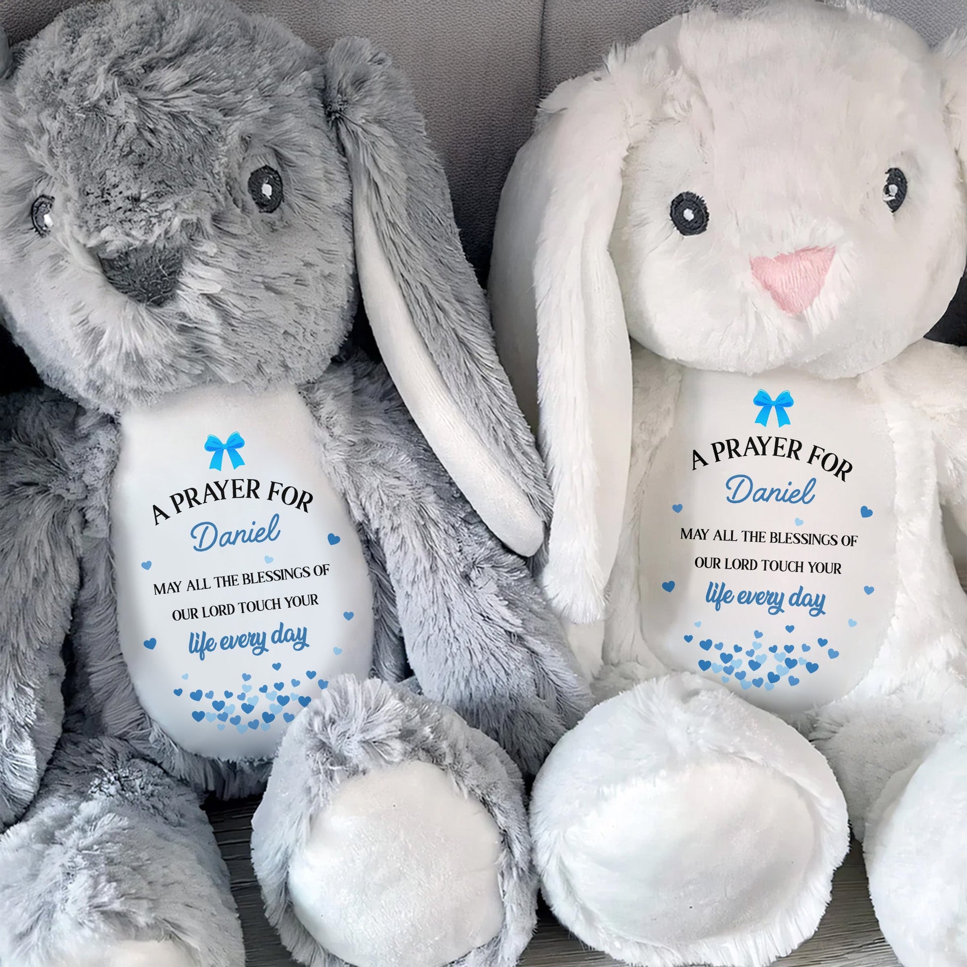 A Prayer for [Name], Blessings Every Day - Personalized Stuffed Bunny - FTH098_BUN