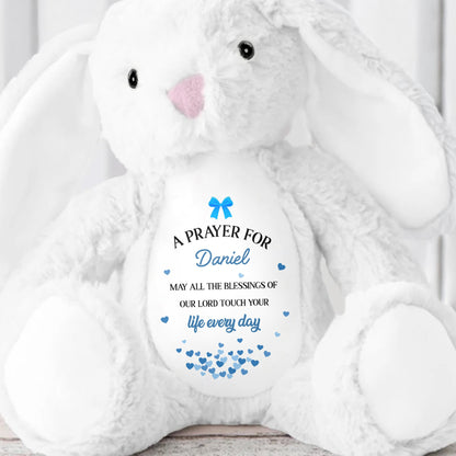 A Prayer for [Name], Blessings Every Day - Personalized Stuffed Bunny - FTH098_BUN