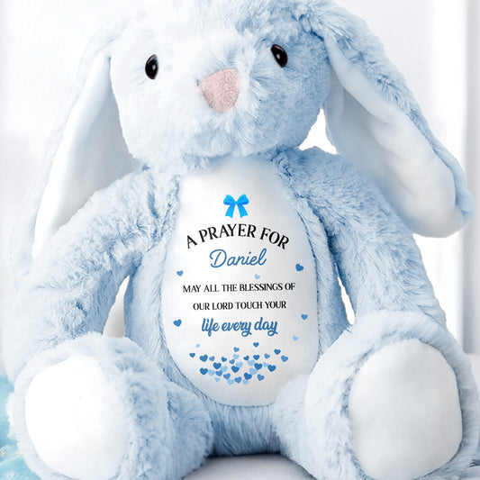 A Prayer for [Name], Blessings Every Day - Personalized Stuffed Bunny - FTH098_BUN