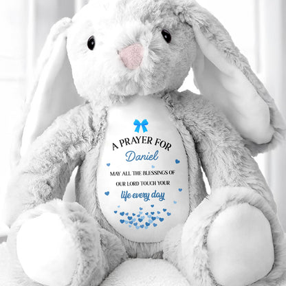 A Prayer for [Name], Blessings Every Day - Personalized Stuffed Bunny - FTH098_BUN