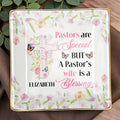 Pastors Are Special But A Pastor's Wife Is A Blessing - Personalized Custom Jewelry Dish, Ceramic Dish, Square Shape - FTH102_SCRF