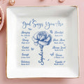 God Says You Are Amazing Strong and Beautiful - Personalized Custom Jewelry Dish, Square Ceramic Dish - FTH107_SCRD