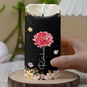 You Are Beautiful And Loved With Flowers And Stars Design - Personalized Custom LED Candle - FTH117_LECA