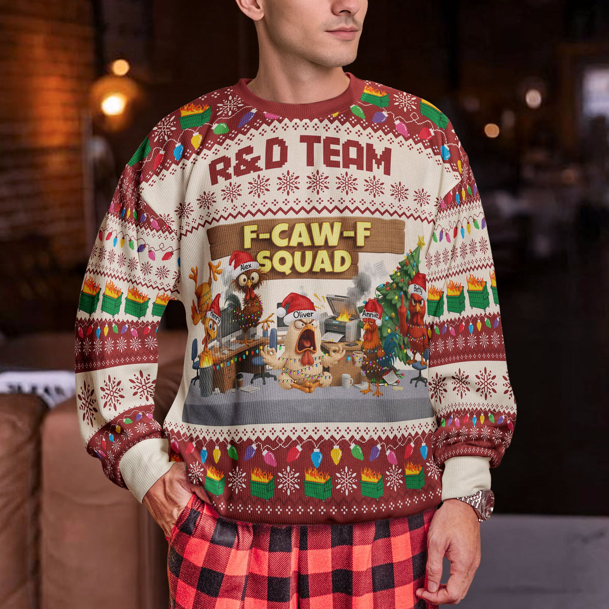 F-Caw-F Squad personalized ugly sweater