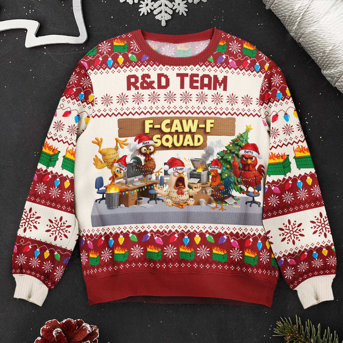 F-Caw-F Squad personalized ugly sweater