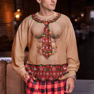 Funny Hairy Chest Ugly Christmas Sweater 3