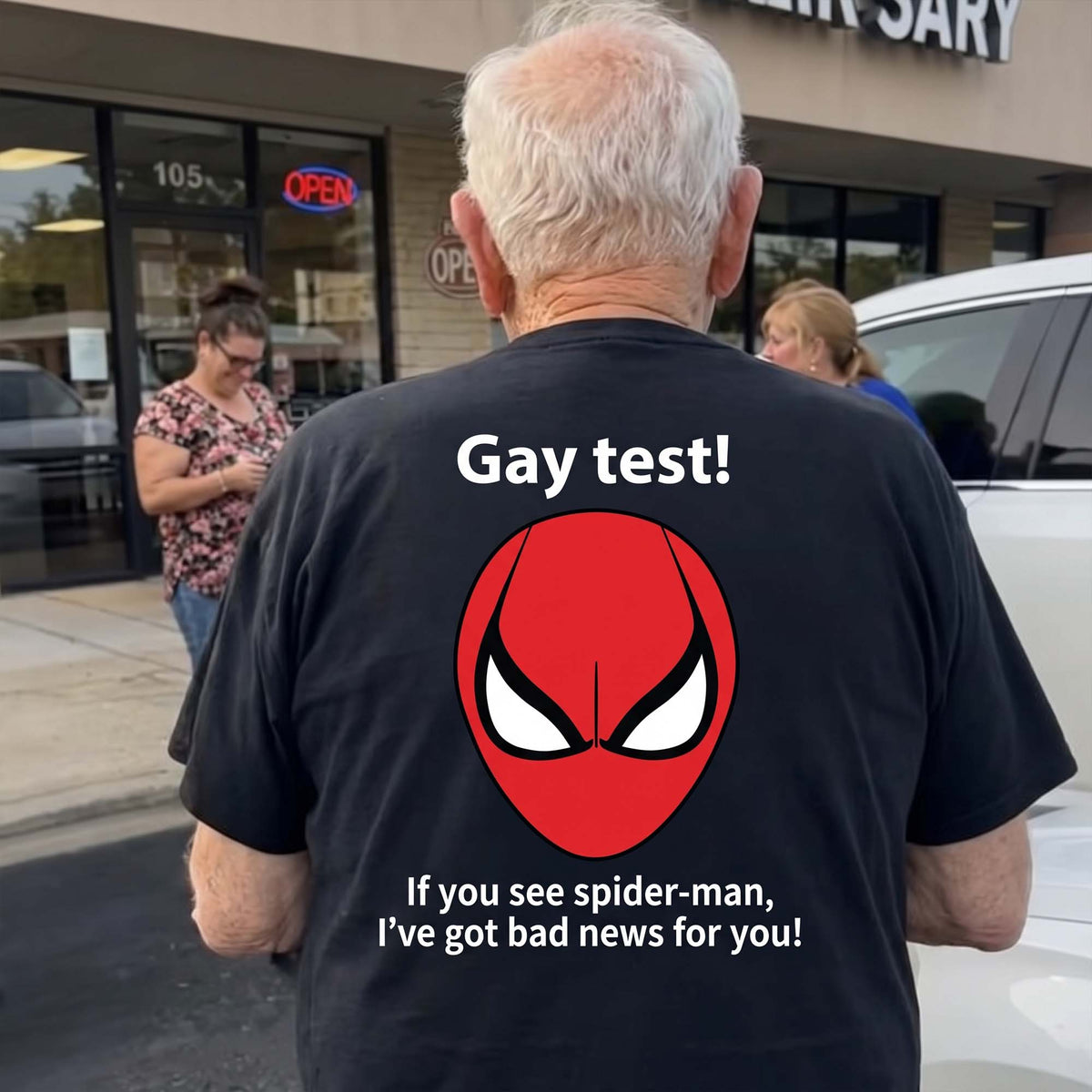 Funny Shirt - Gay Test - Airport Gag Exchange Funny T-Shirt, White Elephant Party - Shirt