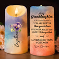 Braver, Stronger, Smarter, Loved, Inspirational Message For Granddaughter - Personalized Custom LED Candle - GDT001_LECA
