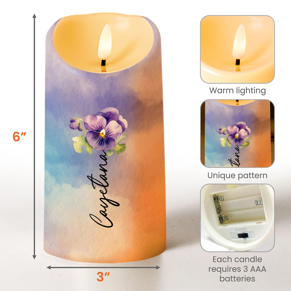 Braver, Stronger, Smarter, Loved, Inspirational Message For Granddaughter - Personalized Custom LED Candle - GDT001_LECA