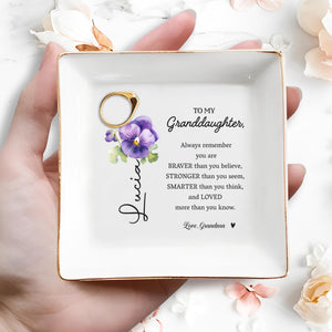 Always Remember You Are Braver Than You Believe - Personalized Custom Jewelry Dish - GDT002_SCRD