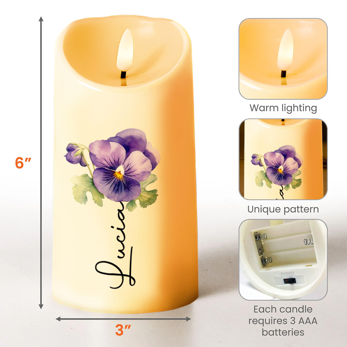 To My Granddaughter, Love From Grandma Heartfelt Message - Personalized Custom LED Candle - GDT005_LECA
