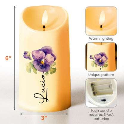 To My Granddaughter, Love From Grandma Heartfelt Message - Personalized Custom LED Candle - GDT005_LECA