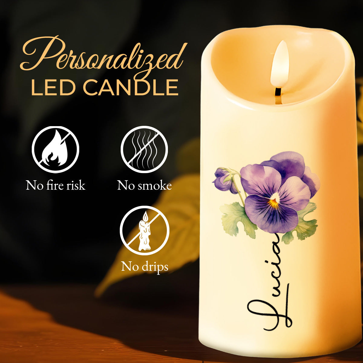 To My Granddaughter, Love From Grandma Heartfelt Message - Personalized Custom LED Candle - GDT005_LECA