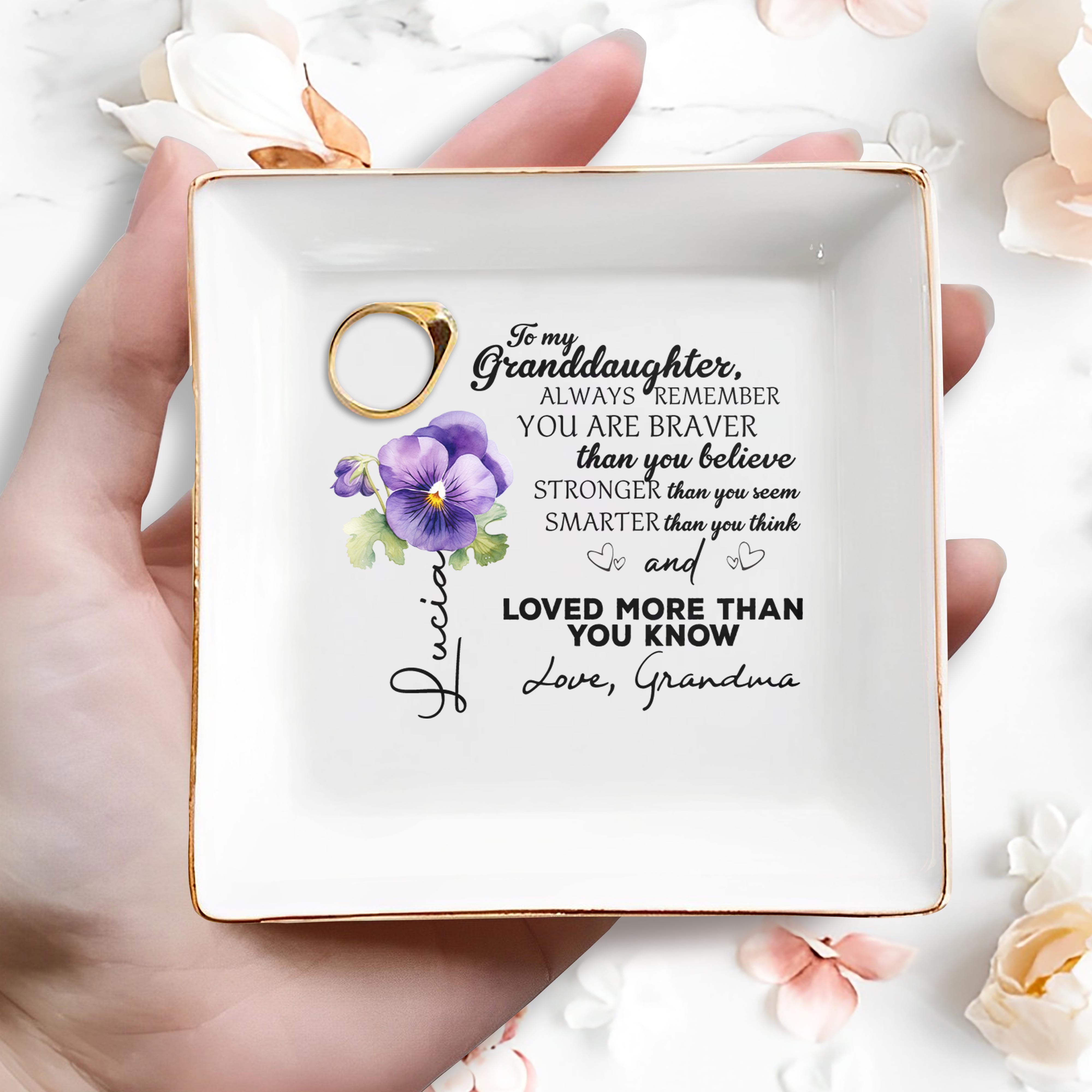 Always Remember You Are Braver Stronger Smarter And Loved - Personalized Custom Jewelry Dish - GDT007_SCRD
