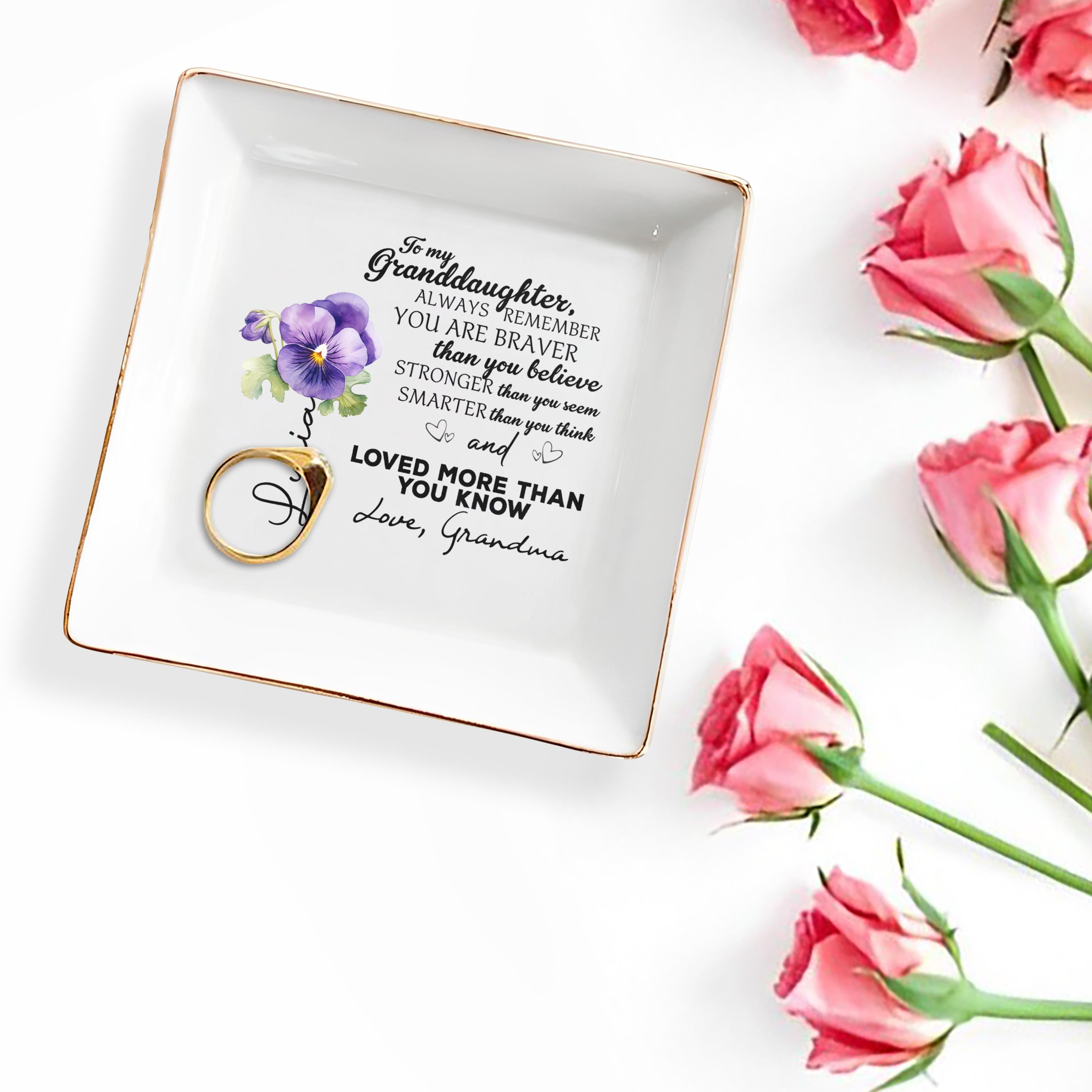 Always Remember You Are Braver Stronger Smarter And Loved - Personalized Custom Jewelry Dish - GDT007_SCRD