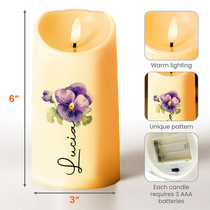 Candle of Wisdom and Love for a Granddaughter - Personalized Custom LED Candle - GDT009_LECA