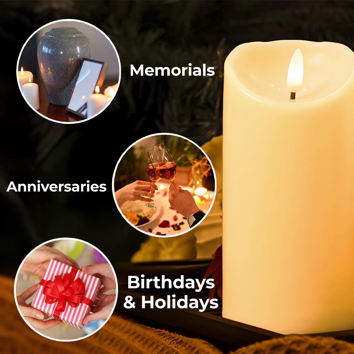 Candle of Wisdom and Love for a Granddaughter - Personalized Custom LED Candle - GDT009_LECA