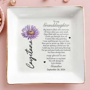 Grandma's Love And Memories To Granddaughter - Personalized Custom Jewelry Dish - GDT010_SCRD