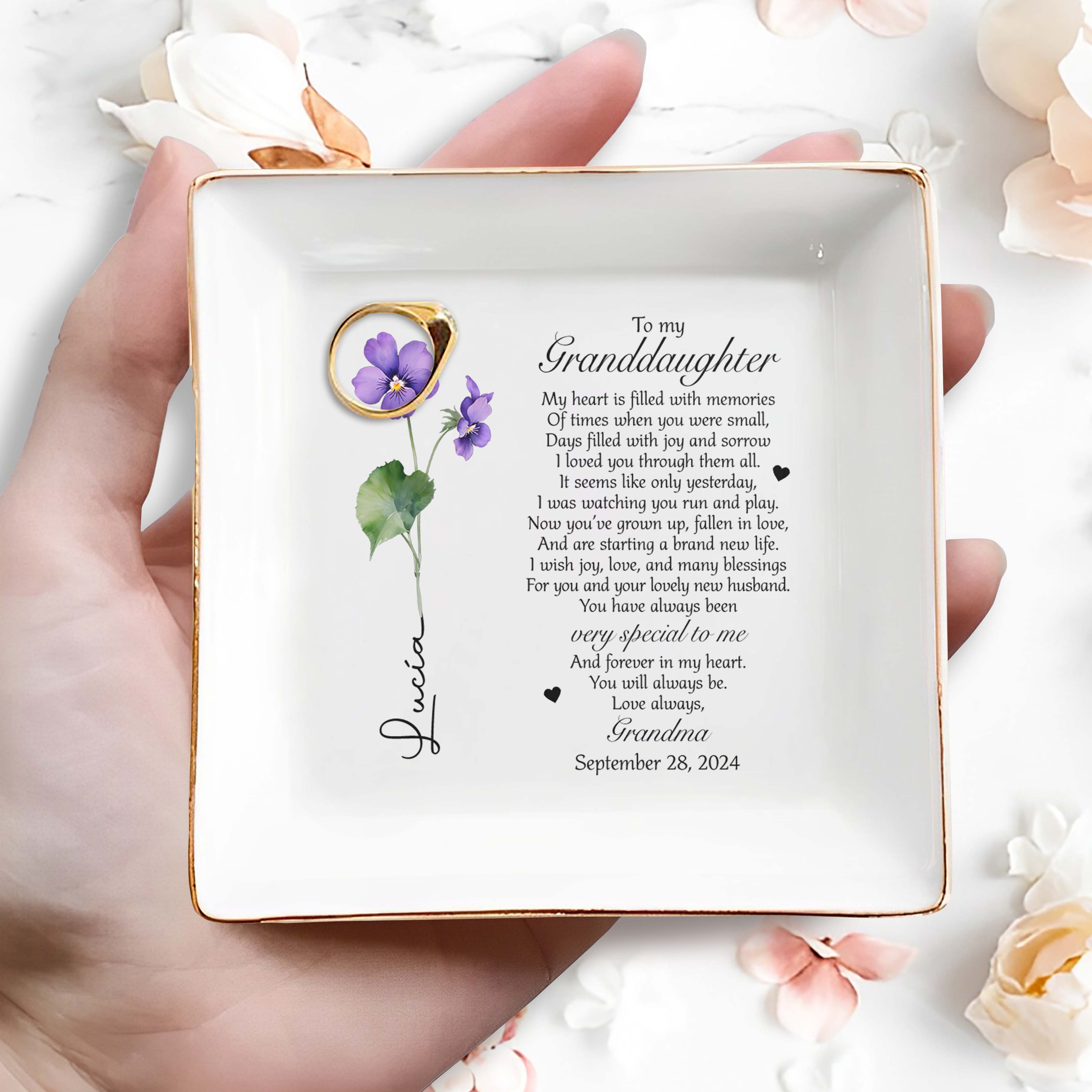 Memories And Love Joyous Life - Personalized Custom Jewelry Dish - GDT011_SCRD