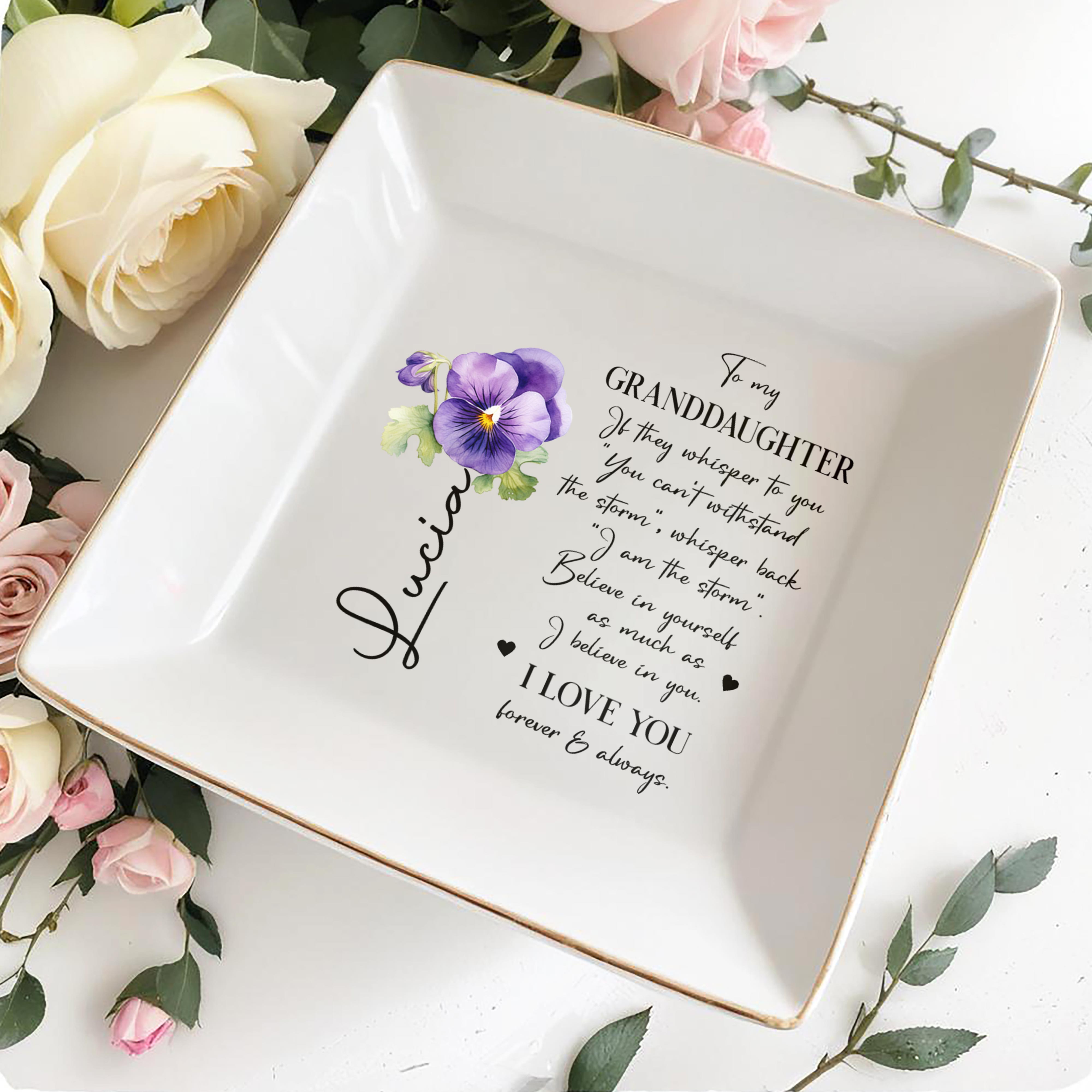 I Am The Storm Believe In Yourself Jewelry Dish - Personalized Custom Jewelry Dish - GDT013_SCRD