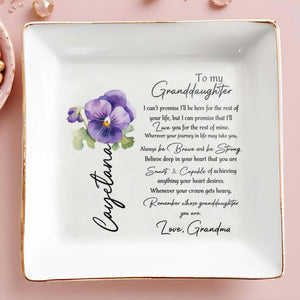 To My Granddaughter Love Promise And Support - Personalized Custom Jewelry Dish - GDT015_SCRD