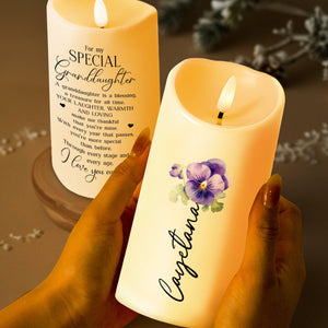 A Granddaughter Is A Blessing, Warmth And Loving Treasure - Personalized Custom LED Candle - GDT017_LECA