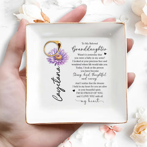 To My Beloved Granddaughter I'm So Proud Of You - Personalized Custom Jewelry Dish - GDT019_SCRD