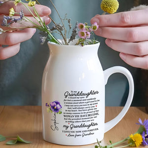 Grandmother Love And Proud Personalized Gift For A Granddaughter - Personalized Ceramic Flower Vase