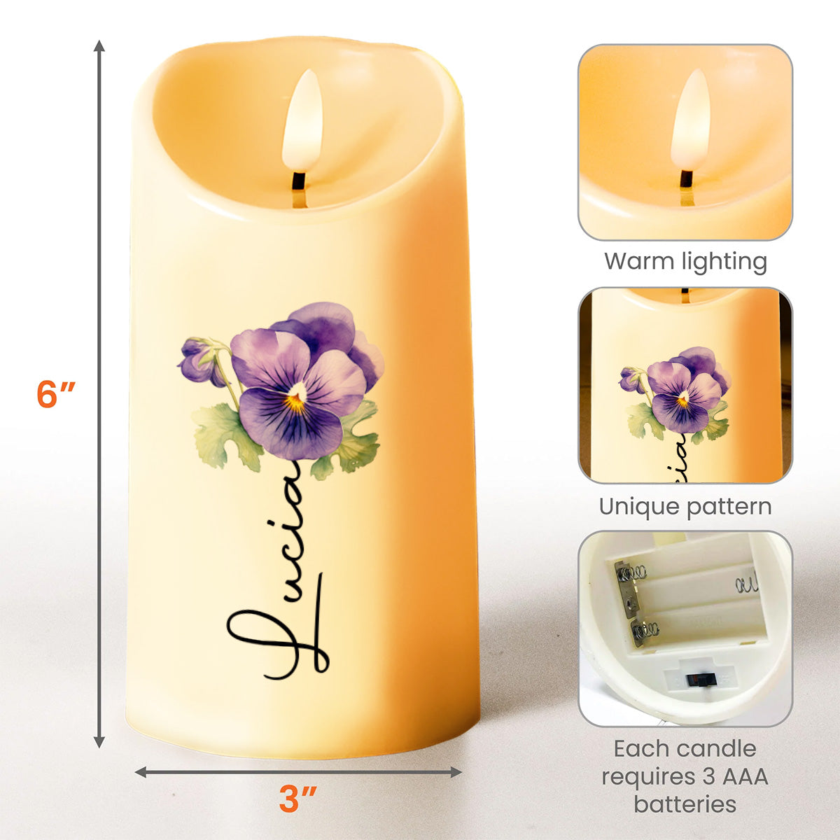 Proud Of The Woman You've Become, Violet Love - Personalized Custom LED Candle - GDT021_LECA