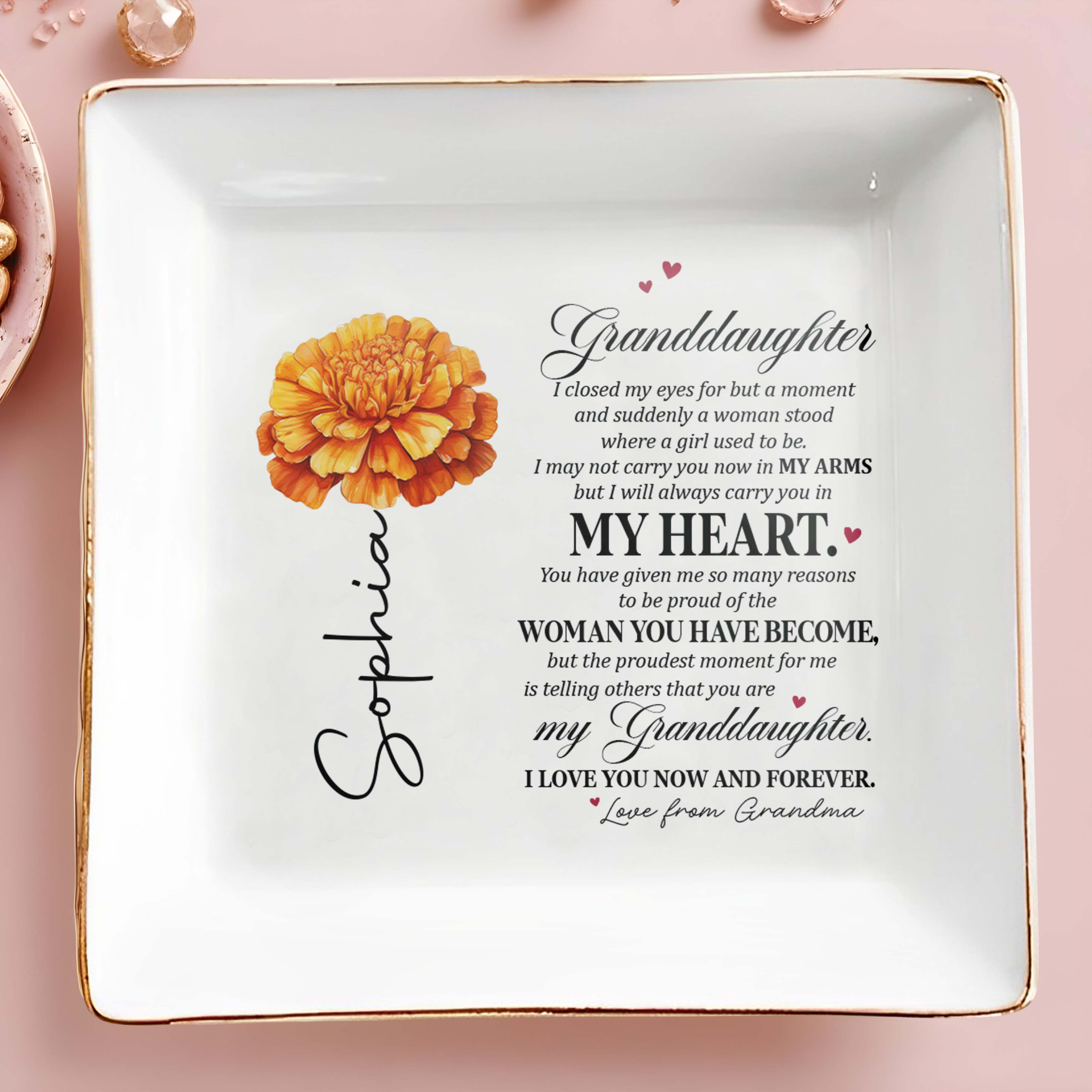 Granddaughter You Have Become My Heart - Personalized Custom Jewelry Dish - GDT021_SCRD