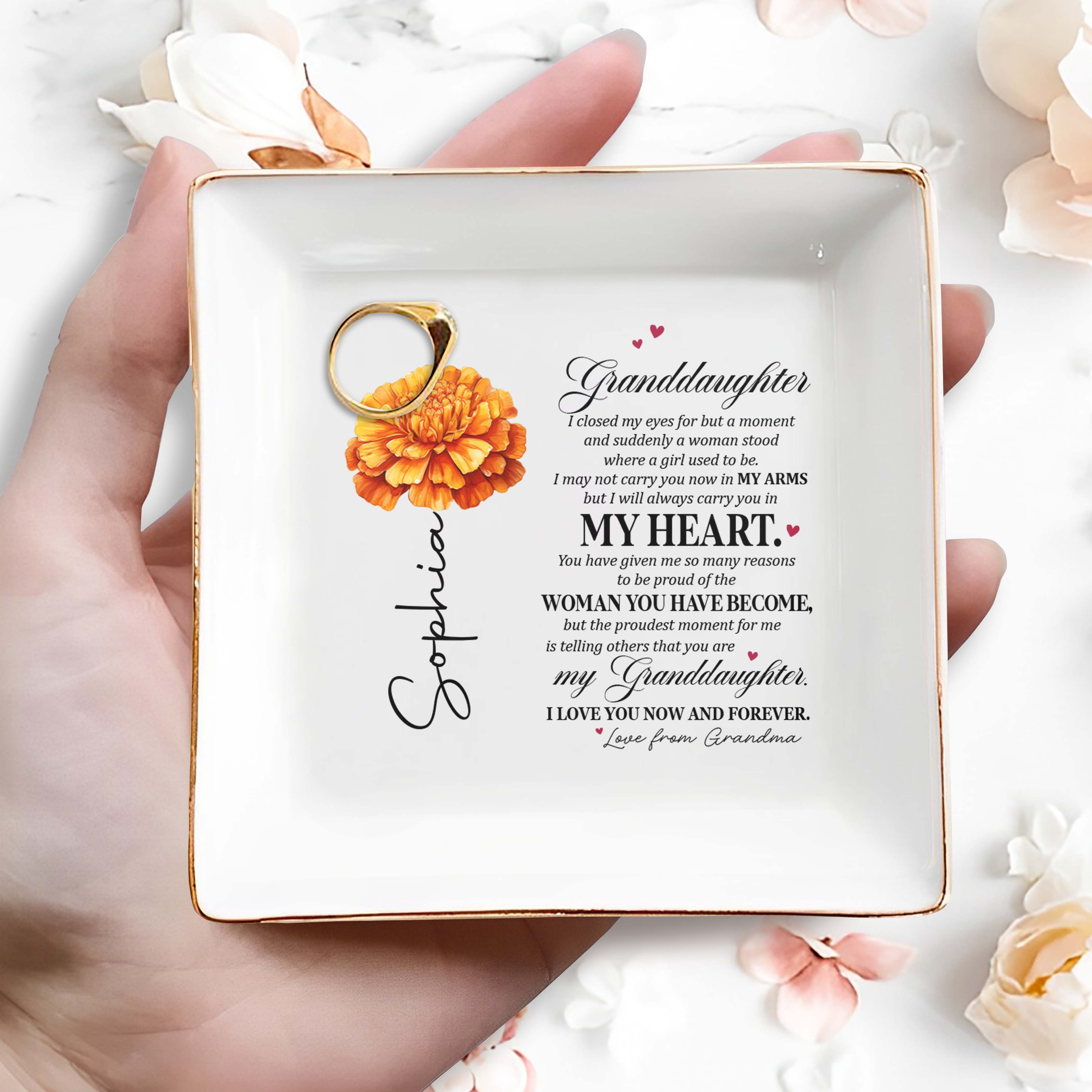 Granddaughter You Have Become My Heart - Personalized Custom Jewelry Dish - GDT021_SCRD