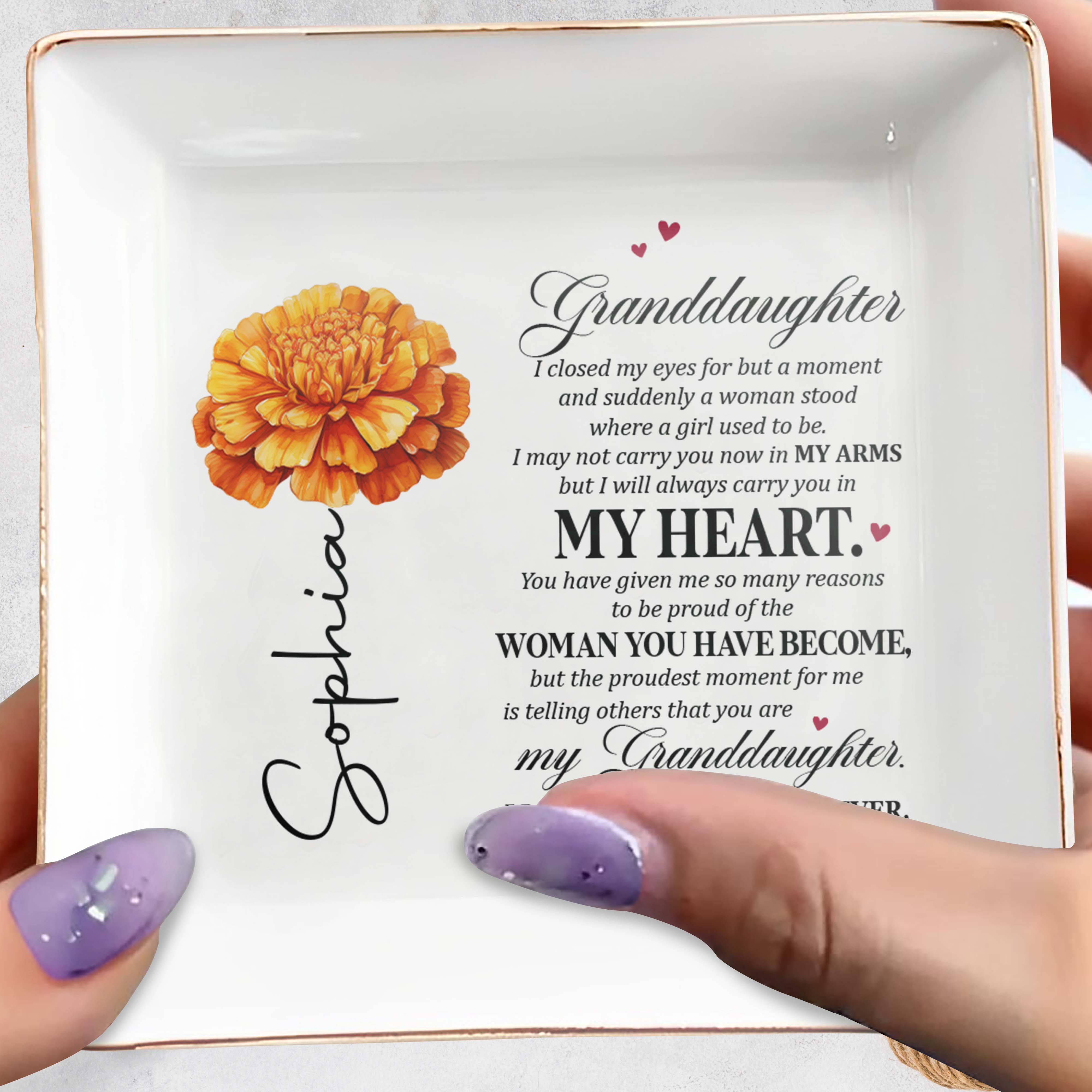 Granddaughter You Have Become My Heart - Personalized Custom Jewelry Dish - GDT021_SCRD