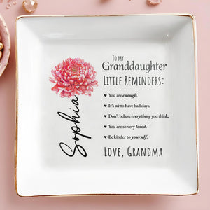 Little Reminders For Granddaughter From Grandma - Personalized Custom Jewelry Dish - GDT025_SCRD