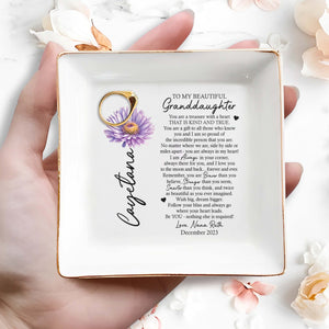 To My Beautiful Granddaughter Kind And True - Personalized Custom Jewelry Dish - GDT032_SCRD