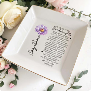 To My Beautiful Granddaughter Kind And True - Personalized Custom Jewelry Dish - GDT032_SCRD