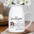 Braver, Stronger, Smarter, Loved Granddaughter Inspirational Message - Personalized Ceramic Flower Vase