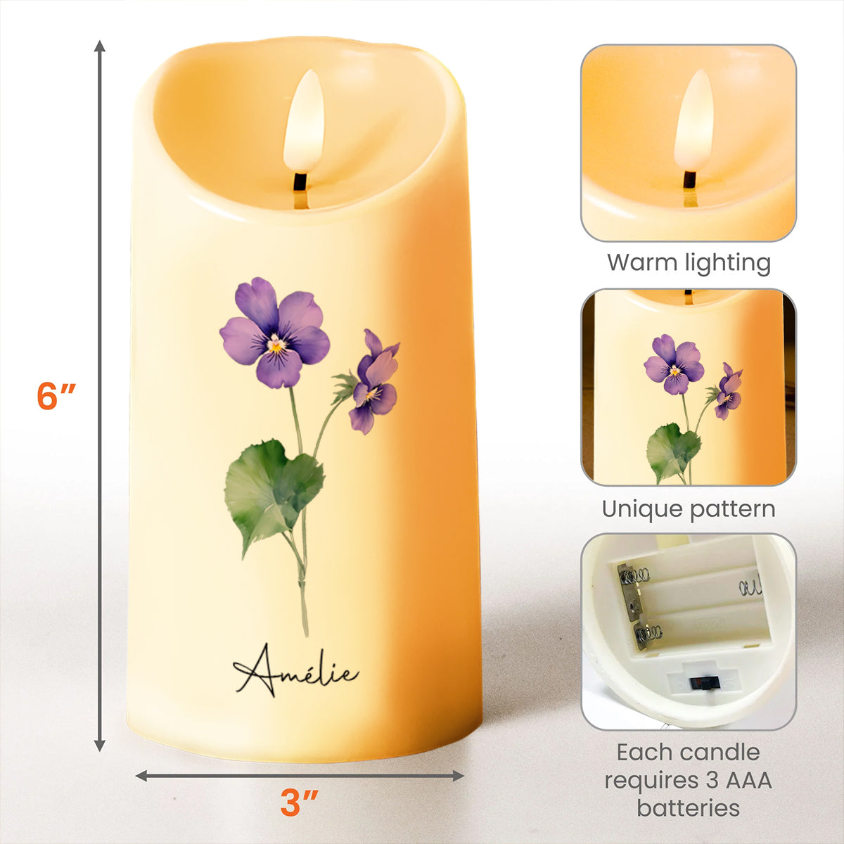 Lighting Memories Forever Candle - Personalized Custom LED Candle - GDT038_LECA