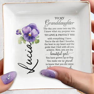 To My Granddaughter You Make Me So Proud - Personalized Custom Jewelry Dish - GDT040_SCRD