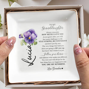Love You, Stay Strong, Follow Your Dream Jewelry Dish - Personalized Custom Jewelry Dish - GDT041_SCRD