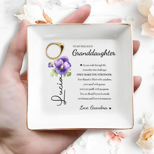 Walk Through Life Wisdom and Grace Quote - Personalized Custom Jewelry Dish - GDT053_SCRD