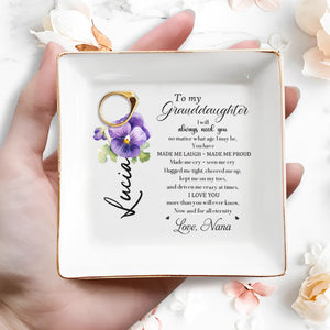 Granddaughter Love and Eternal Bond Custom Gift - Personalized Custom Jewelry Dish - GDT054_SCRD