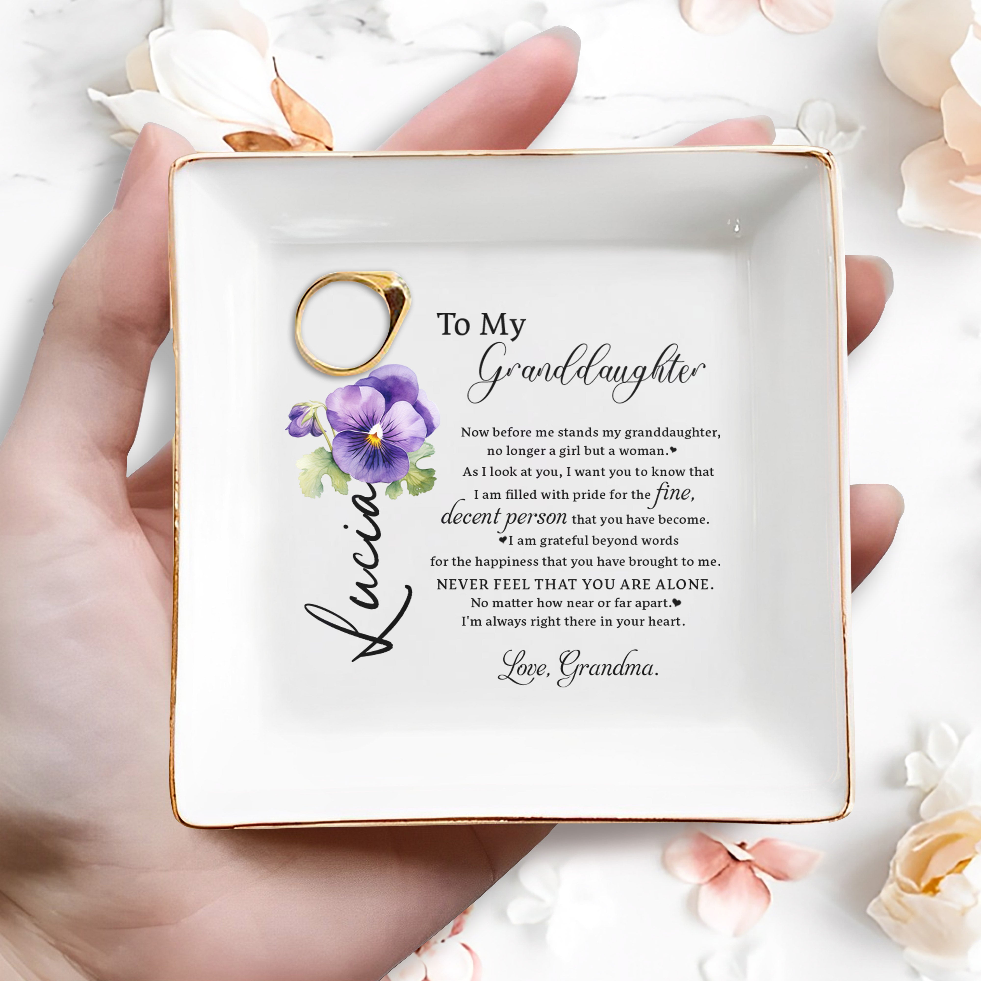 Cherish The Little Things Jewelry Dish - Personalized Custom Jewelry Dish - GDT055_SCRD