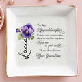 Keep Me In Your Heart Forever Pansy Flower Design - Personalized Custom Jewelry Dish - GDT056_SCRD