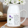 Love And Strength Granddaughter Floral Vase - Personalized Ceramic Flower Vase