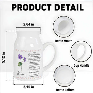 Love And Strength Granddaughter Floral Vase - Personalized Ceramic Flower Vase