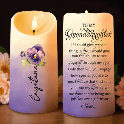 See Yourself Through My Eyes, A Message For Granddaughter - Personalized Custom LED Candle - GDT061_LECA