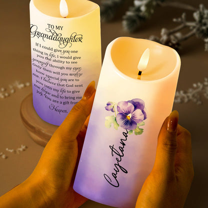 See Yourself Through My Eyes, A Message For Granddaughter - Personalized Custom LED Candle - GDT061_LECA